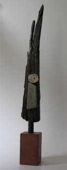 Janneke (hout en steen hoogte ca 60 cm)