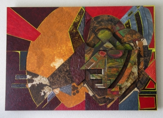 Ridder Jan oftewel Elvis (MDF - papiermache - acryl 70 x 100 cm)